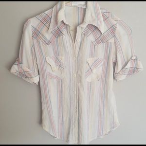 SOLD Vintage 70’s gauze button down shirt